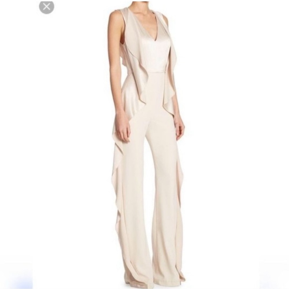 Alice + Olivia Cream Sleeveless Jumpsuit